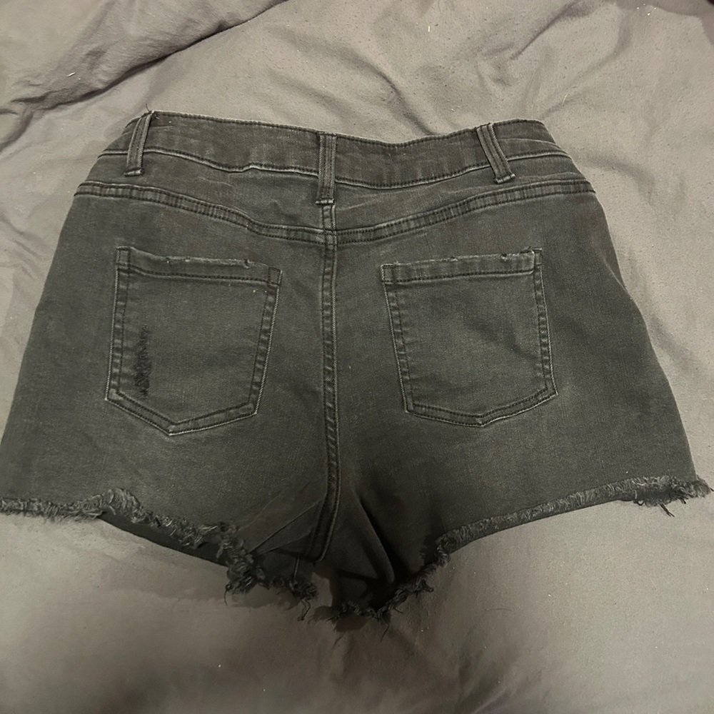 Black jean shorts